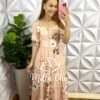 Vestido Chiffon Floral Mídi Com Marias Liana - Rose - Milla Chic