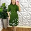 Milla Chic - millachic com br vestido crepe alfaiataria com saia plissada aurora verde 2 Vestido Crepe Alfaiataria Com Saia Plissada Aurora - Verde - Milla Chic