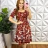 Vestido Dunna Bordado Mídi Hevelin - Terra Cota - Milla Chic