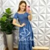 Milla Chic - millachic com br vestido jeans longo lastex decote canoa ellen jeans claro 1 Vestido Jeans Longo Lastex Decote Canoa Ellen - Jeans Claro - Milla Chic