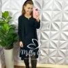 Vestido Lãzinha Tubinho Com Cardigã Greta - Preto - Milla Chic