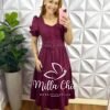 Vestido Tricoline Midi Com Cinto Encapado Emanuela - Cherry - Milla Chic