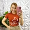 Blusa Canelada Anarruga Gola Careca Paloma - Terra Cota - Milla Chic