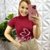 Milla Chic - millachic com br blusa canelada de algodao gola alta paloma cherry copia Blusa Canelada Anarruga Gola Alta Paloma - Cherry - Milla Chic