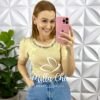 Blusa Trico Com Bordado De Pedraria Na Gola Cressida - Areia - Milla Chic
