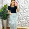 Blusa Trico Com Bordado De Pedraria Na Gola Cressida - Preta - Milla Chic
