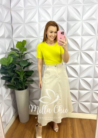 Blusa Trico Com Bordado De Pedraria Na Gola Liliana - Lima - Milla Chic