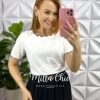 Blusa Tricot Modal Gola E Manga Marcada Lívia - Cinza - Milla Chic