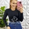 Blusa Tricot Modal Manga Longa Laura - Preto - Milla Chic