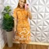 Chemise Laise Bordado Com Cinto Encapado Tamires - Laranja - Milla Chic