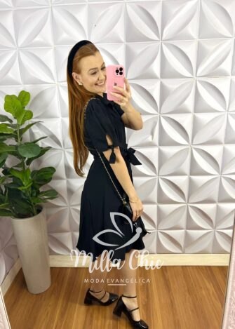 Milla Chic - millachic com br chemise linhocel com camisolinha e cinto faixa caroline verde copia 3 Chemise Linhocel Com Camisolinha e Cinto Faixa Caroline - Preto - Milla Chic