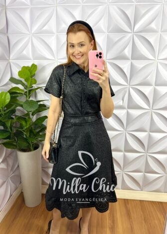 Milla Chic - millachic com br conjunto couro laise camisa e saia midi liriane caramelo copia 2 Conjunto Couro Laíse Camisa e Saia Mídi Liriane - Preto - Milla Chic