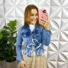 Jaqueta Jeans Com Botões Dourados Angel - Azul - Milla Chic