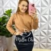 Saia Canelada Anaruga Com Elastano Janice - Preto - Milla Chic