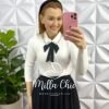 Saia Tule Mídi Com Elástico na Cintura Sabrine - Preta - Milla Chic