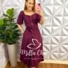 Milla Chic - millachic com br vestido chemise tricoline manga princesa max midi camila cherry Vestido Chemise Tricoline Manga Princesa Max Mídi Camila - Cherry - Milla Chic