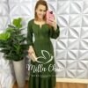 Vestido Dunna Longo Manga Longa Juliana - Verde - Milla Chic