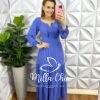 Vestido Dunna Longo Manga Longa Juliana - Azul - Milla Chic