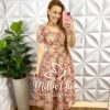 Vestido Rechilieu Bordado Em Alto Relevo Helena - Rosa - Milla Chic