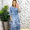 Milla Chic - millachic com br vestido viscolinho longo com botoes estampado daniele azul 1 Vestido Viscolinho Longo Com Botões Estampado Daniele - Azul - Milla Chic