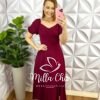 Vestido Viscolinho Mídi Com Gola Elisa - Verde - Milla Chic