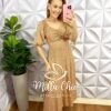 Milla Chic - millachic com br vestido viscolinho midi estampado sheila preto copia Vestido Viscolinho Mídi Estampado Margarida - Areia - Milla Chic