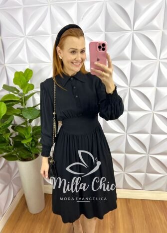 Milla Chic - millachic com br vestido viscolinho midi manga longa estampado siliane terra cota copia 5 Vestido Viscolinho Mídi Pala Na Cintura Bianca - Preto - Milla Chic