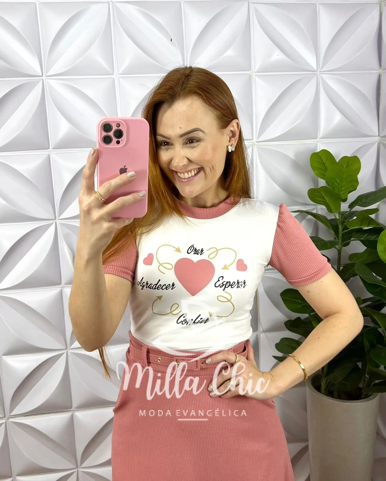 Conjunto Blusa Viscolycra Saia Anarruga Com Cinto Encapado Paula – Rosa – Milla Chic Conjunto Blusa Viscolycra Saia Anarruga Com Cinto Encapado Paula - Rosa - Milla Chic