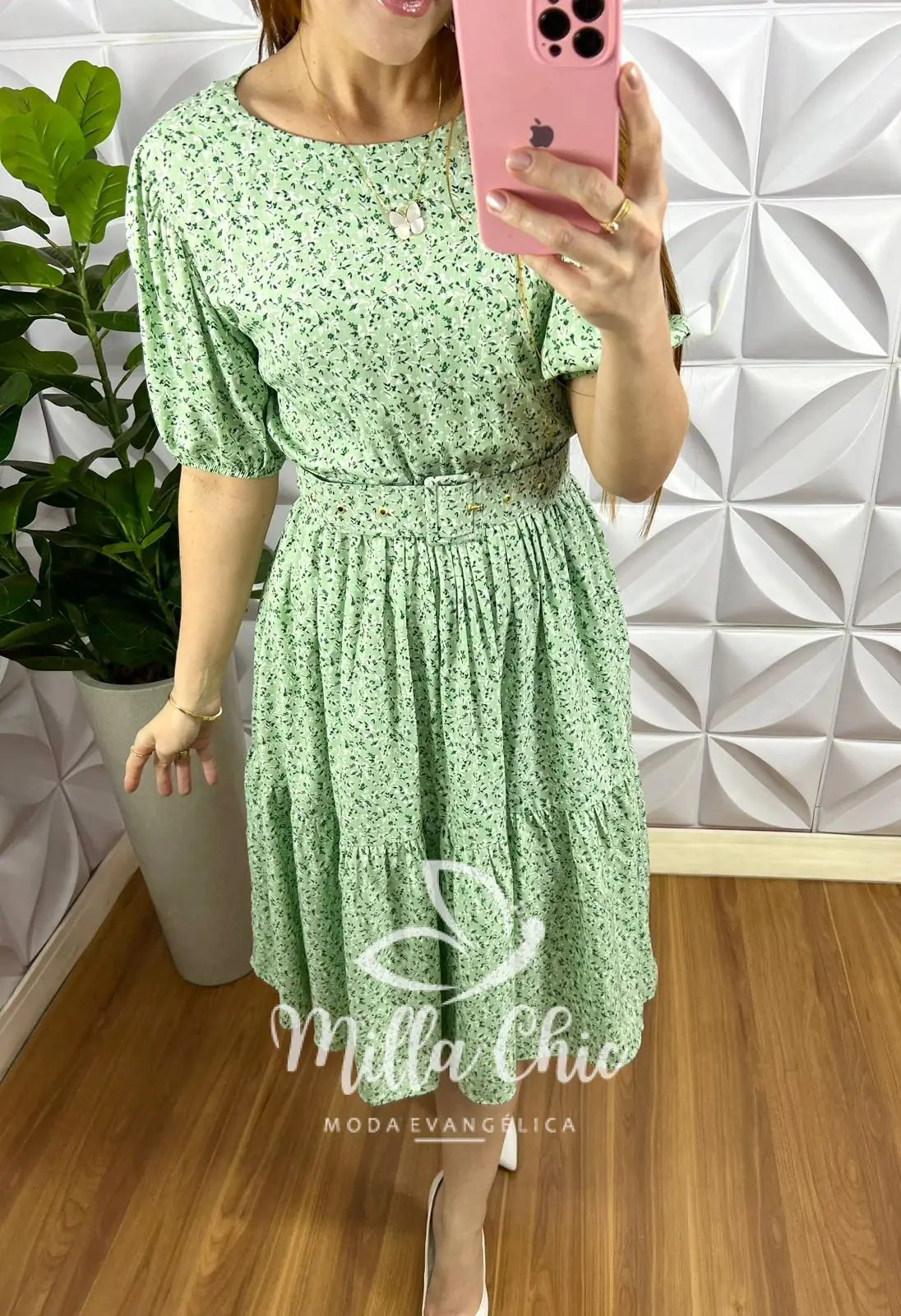 Vestido Viscolinho Mídi Com Cinto Encapado Hope – Verde – Milla Chic Vestido Viscolinho Mídi Com Cinto Encapado Hope - Verde - Milla Chic