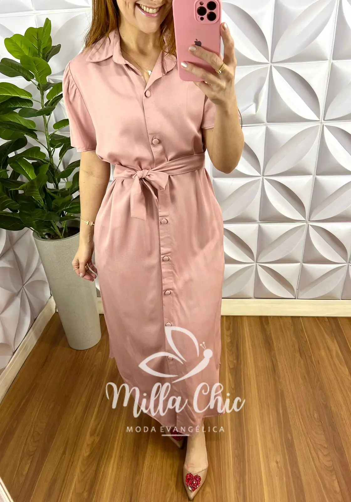 Chemise Sarja Com Algodão Mídi Com Manga Raglan Duda – Rosa Ballet – Milla Chic Chemise Sarja Com Algodão Mídi Com Manga Raglan Duda - Rosa Ballet - Milla Chic