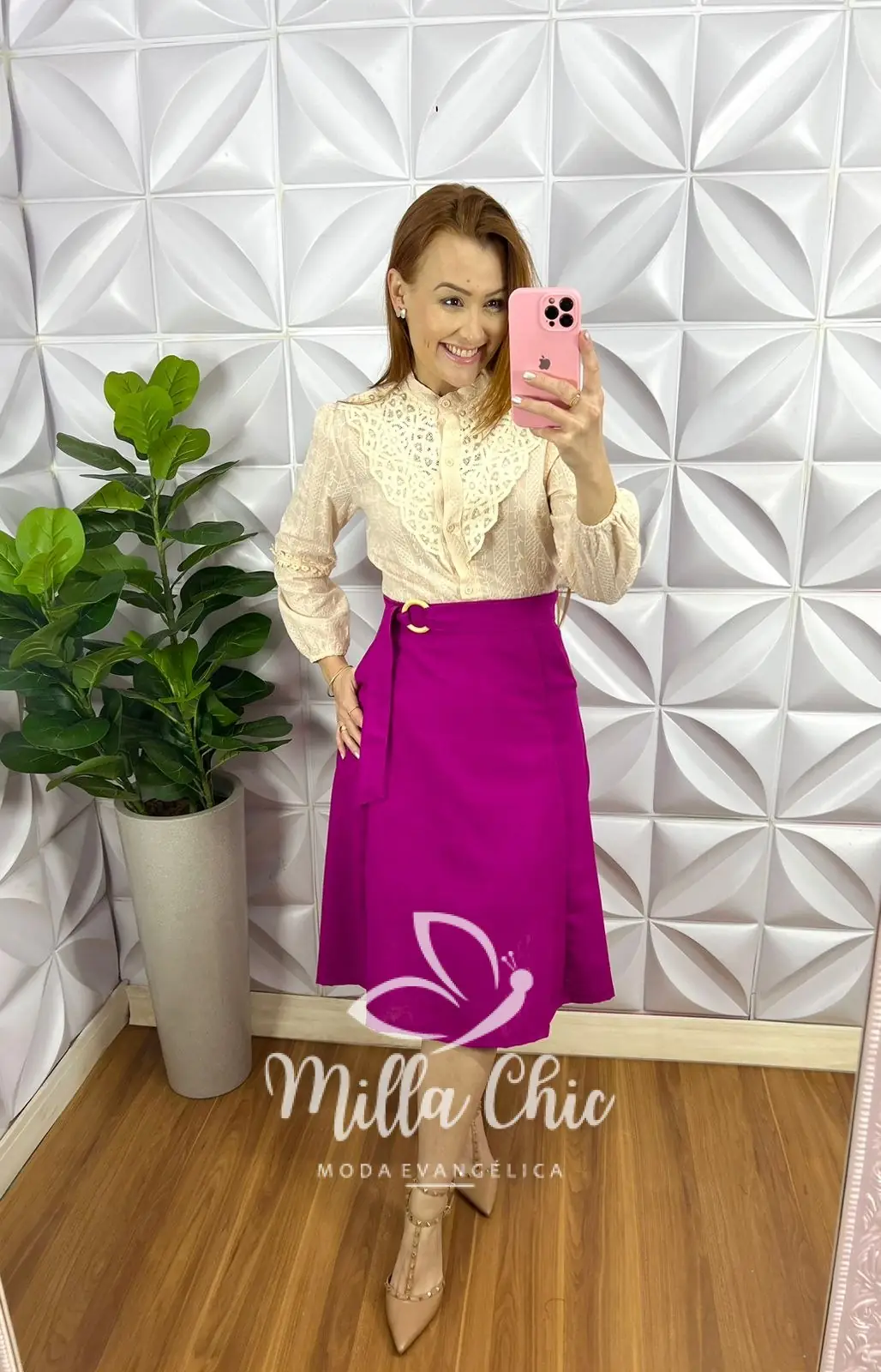 Saia Linho Evase Com Cinto Faixa E Bolso Francine – Fuschia – Milla Chic Saia Linho Evase Com Cinto Faixa E Bolso Francine - Fuschia - Milla Chic