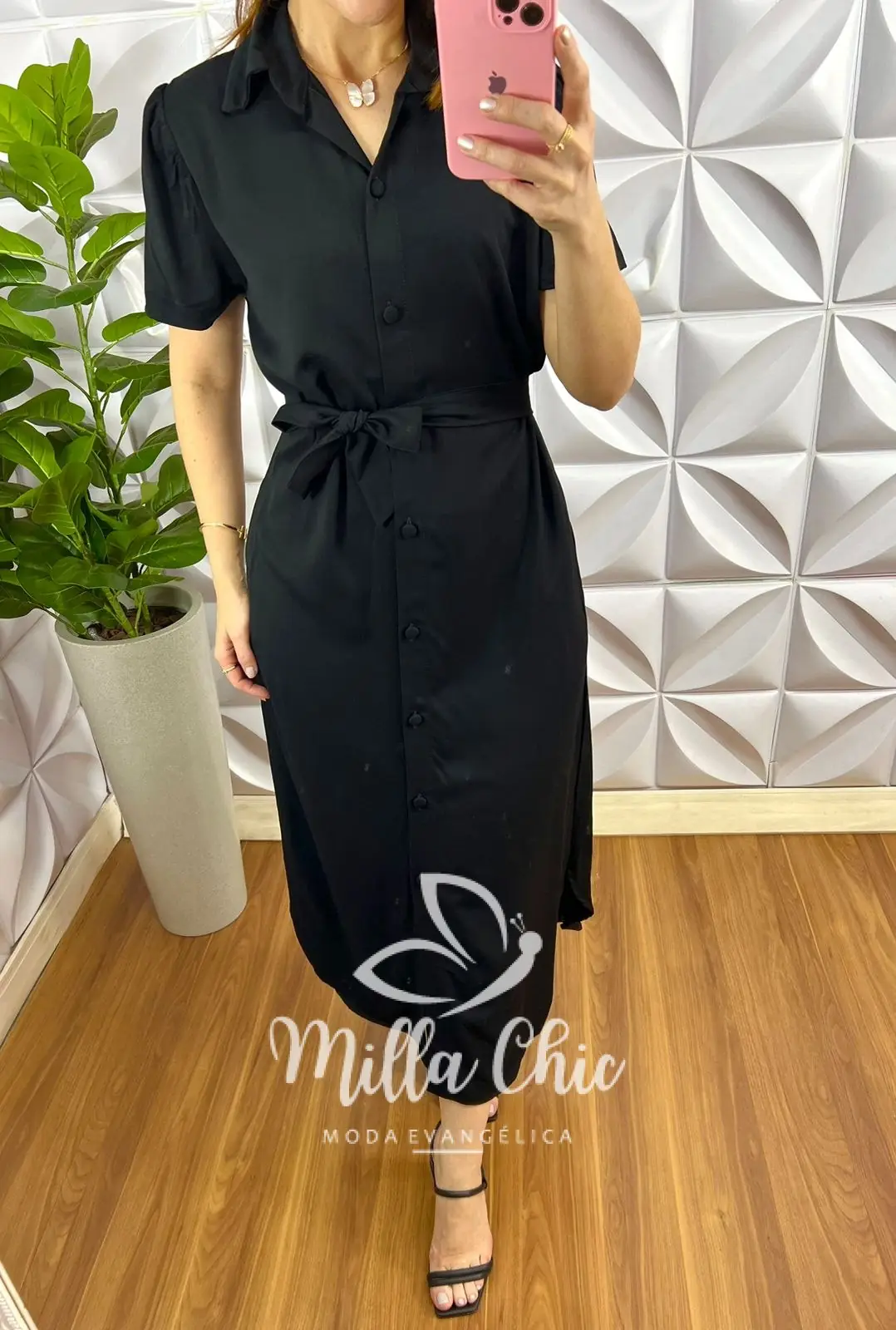 Chemise Sarja Com Algodão Mídi Com Manga Raglan Duda – Preto – Milla Chic Chemise Sarja Com Algodão Mídi Com Manga Raglan Duda - Preto - Milla Chic