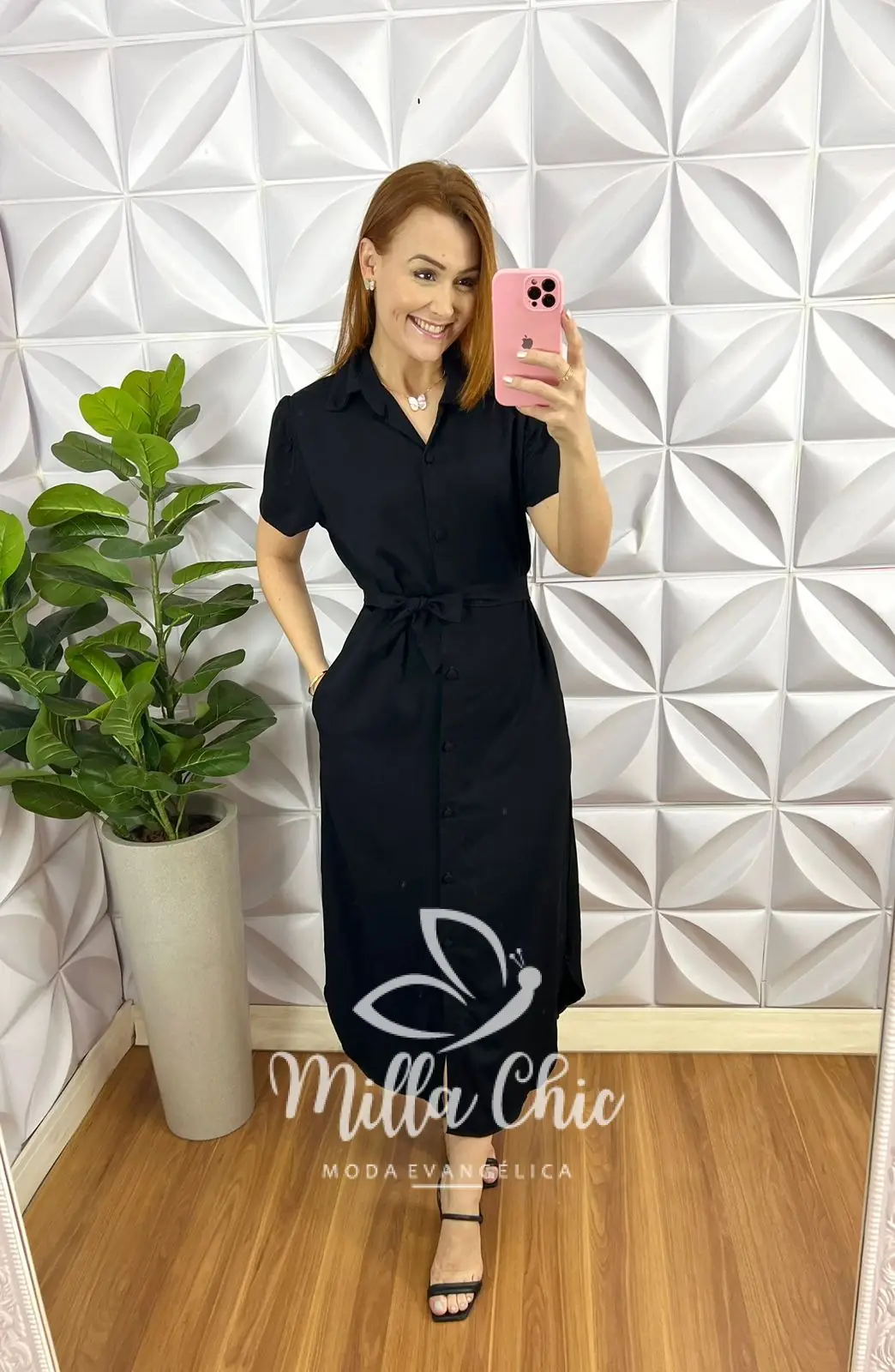 Chemise Sarja Com Algodão Mídi Com Manga Raglan Duda – Preto – Milla Chic Chemise Sarja Com Algodão Mídi Com Manga Raglan Duda - Preto - Milla Chic