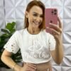 Milla Chic - millachic com br blusa cambraia de linho com bordado richelieu carine branco Blusa Cambraia De Linho Com Bordado Richelieu Carine - Branco - Milla Chic