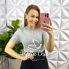 Blusa Tricot Modal Gola Marcada Marta - Cinza - Milla Chic