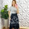 Blusa Tricot Modal Gola Marcada Marta - Cinza - Milla Chic