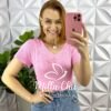 Blusa Tricot Modal Manga Raglan Cátia - Rosa - Milla Chic