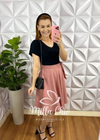 Blusa Tricot Modal Manga Raglan Cátia - Preto - Milla Chic