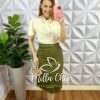 Camisa Crepe de Seda Com Laço Na Gola E Strass Silvia - Areia - Milla Chic