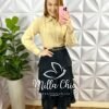 Camisa Linho Com Bordado de Maquina Manga Longa Flavia - Areia - Milla Chic