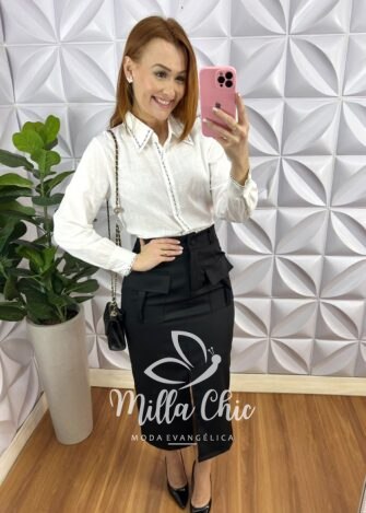 Milla Chic - millachic com br camisa linho com bordado de maquina manga longa flavia branco 4 Camisa Linho Com Bordado de Maquina Manga Longa Flavia - Branco - Milla Chic