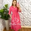 Chemise Linho Com Elástico Na Cintura E Bolso Janaina - Pêssego - Milla Chic