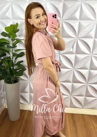 Milla Chic - millachic com br chemise sarja com algodao midi com manga raglan duda rosa ballet 1 Chemise Sarja Com Algodão Mídi Com Manga Raglan Duda - Rosa Ballet - Milla Chic