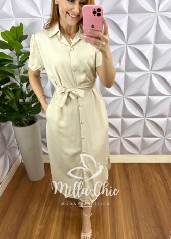 Chemise Sarja Com Algodão Mídi Com Manga Raglan Duda - Rosa Ballet - Milla Chic