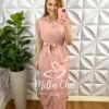 Chemise Sarja Com Algodão Mídi Com Manga Raglan Duda - Rosa Ballet - Milla Chic