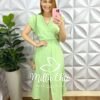 Conjunto Alfaiataria Marrant Com Saia Pespontada Mídi Gabriele - Menta - Milla Chic