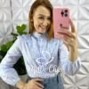 Milla Chic - millachic com br saia jeans evase com recortes midi aline azul 5 Saia Jeans Evase Com Recortes Mídi Aline - Azul - Milla Chic