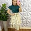Saia Linho Com Camadas Três Marias Mídi Stela - Areia - Milla Chic