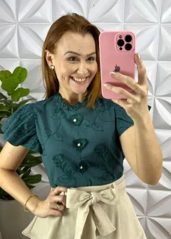 Saia Linho Com Camadas Três Marias Mídi Stela - Areia - Milla Chic