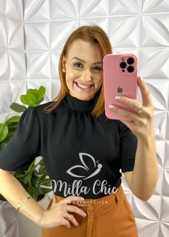 Saia Linho Natural Reta Com Fenda Frontal Camélia - Capuchino - Milla Chic